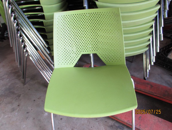 Used 35x Lime Green Stacking Chairs