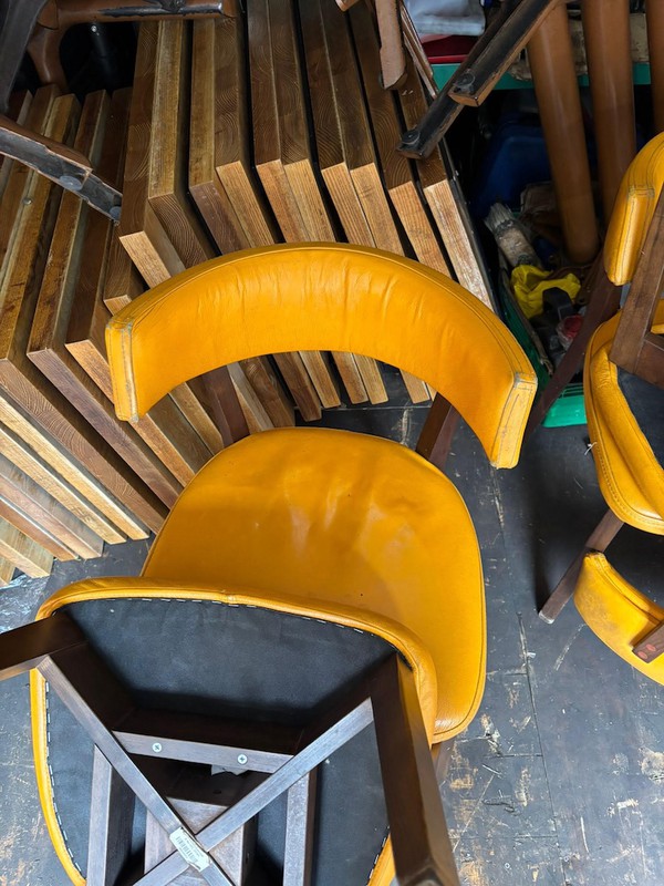 Mustard Orange Curved Chairs