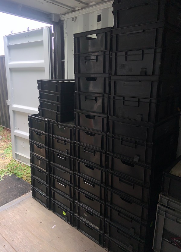 Black Glass Crates