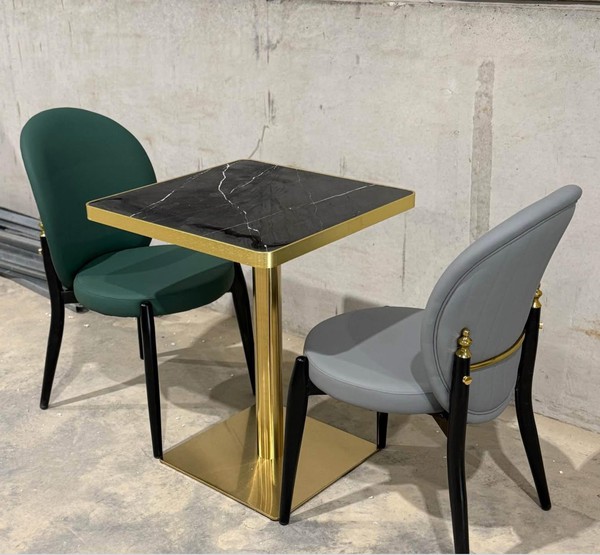 green and grey dining chairs