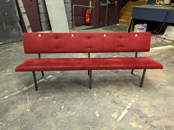 Secondhand Classic Red Velour Theatre Cinema Seating Units For Sale