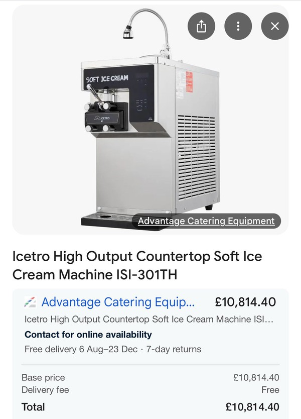 Icetro high output countertop ice cream machine