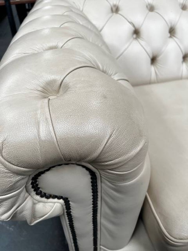 Grey button back sofa for sale