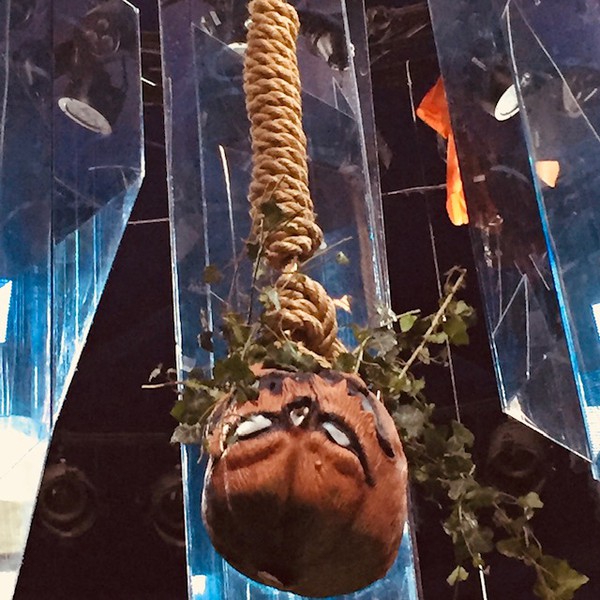 Hanging pumpkin prop