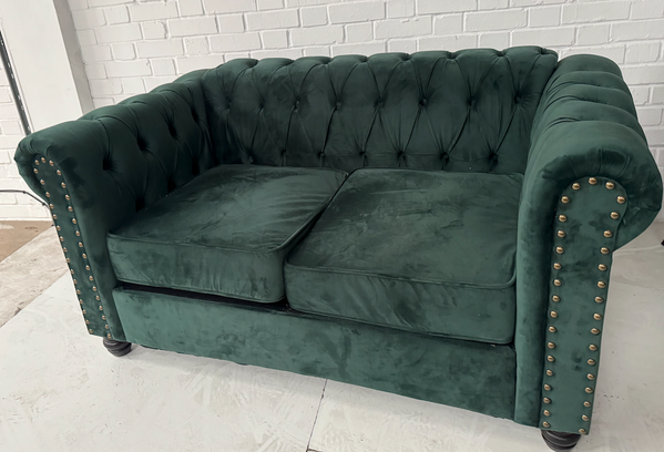 Green Velvet 2 Seater Sofa