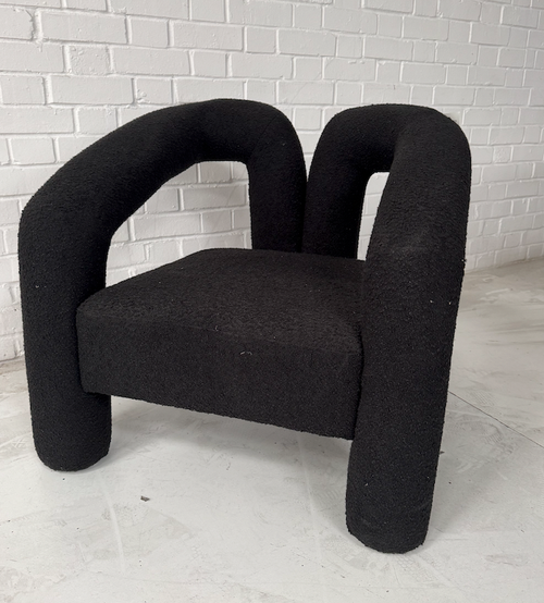 Black 'M' Shaped Armchair For Sale Black 'M' Shaped Armchair For Sale