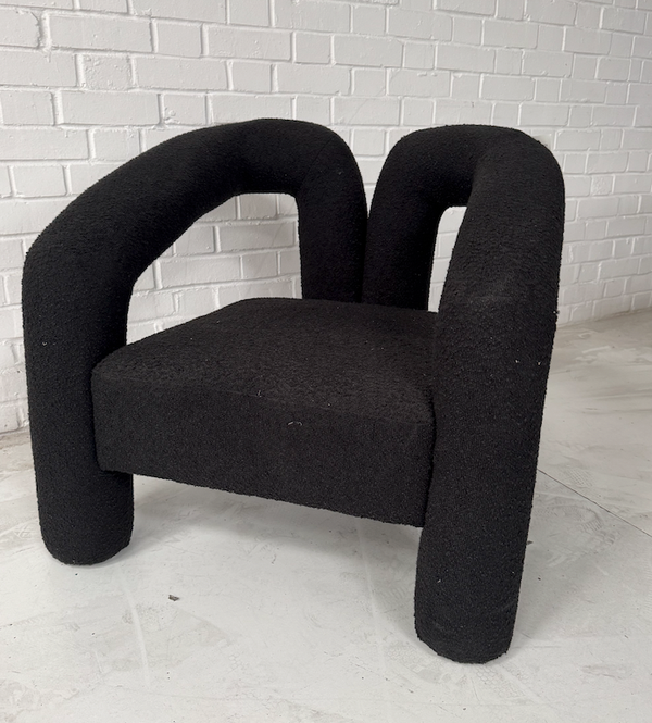 Black 'M' Shaped Armchair For Sale