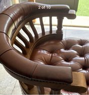Brown Leather Traditional Bar Chairs