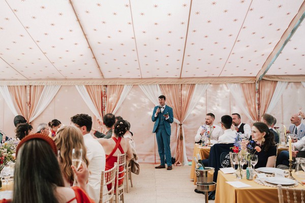 Indian marquee lining in pink