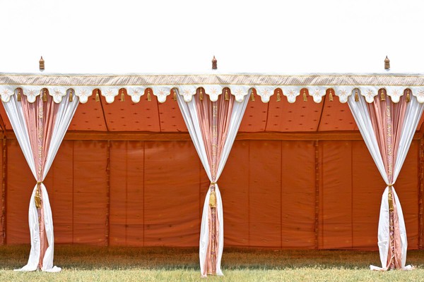 marquee wall lining with Onate gold tassels