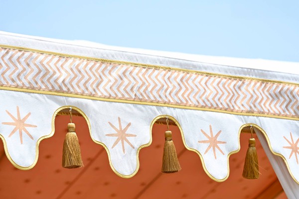 Valance with gold tassels