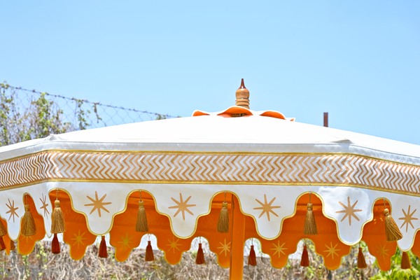 Gold and white indian Parasol / Umbrella