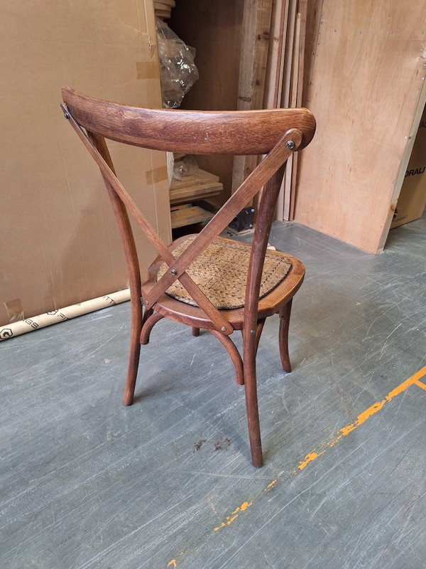 Dark Oak Cross Back Chairs