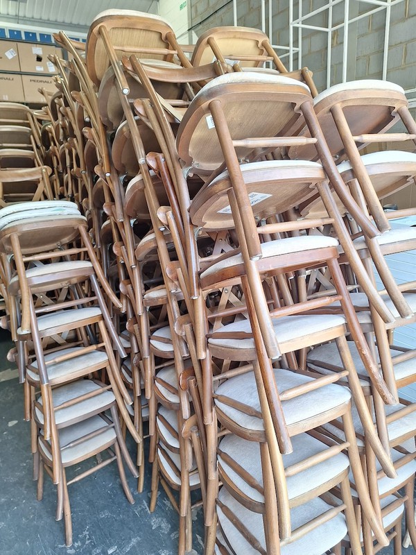 Stackable Antique Wash Crossback Chairs