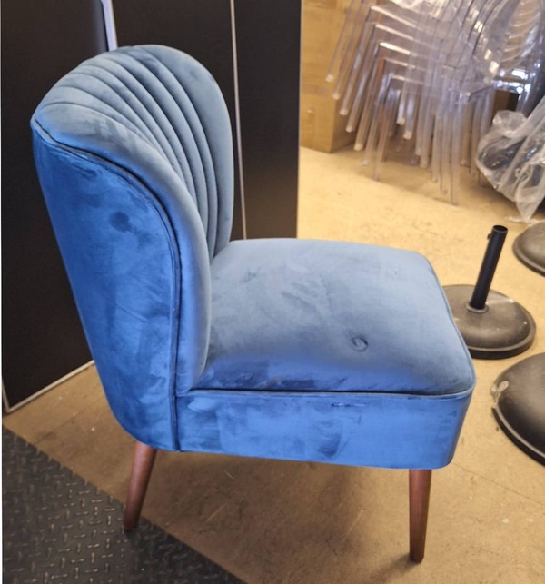Blue velvet chairs for sale