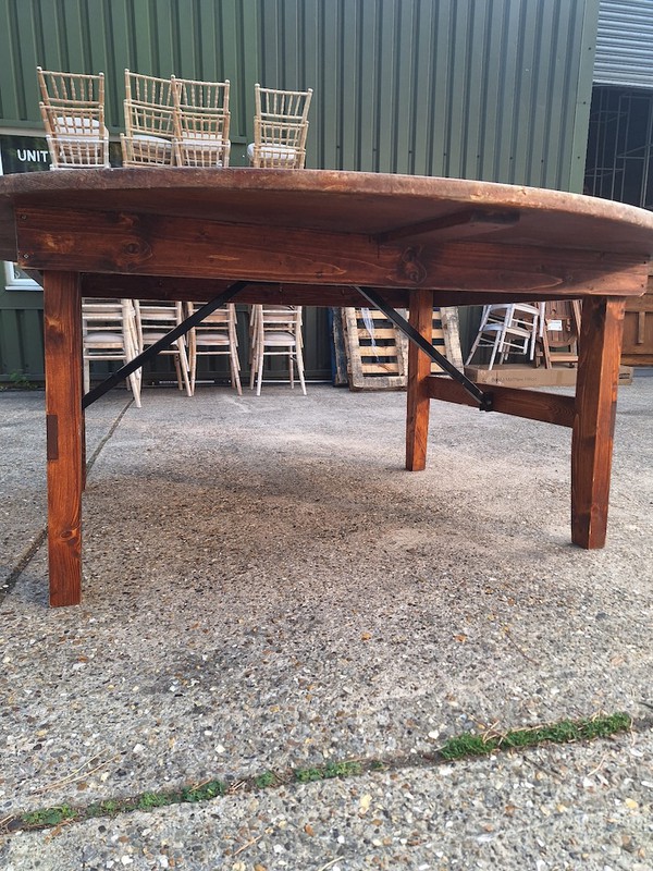Round wooden dining table