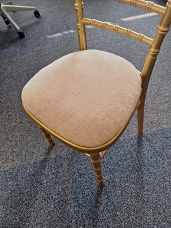 Reupholstered Seat pads in Ivory
