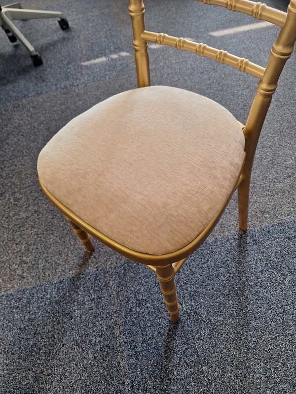 Reupholstered Seat pads in Ivory