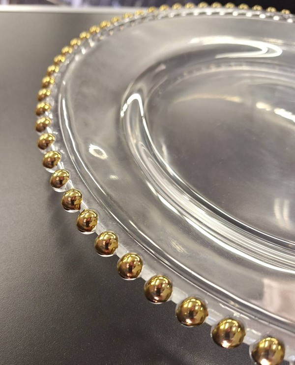 Gold Beaded Charger Plates for sale