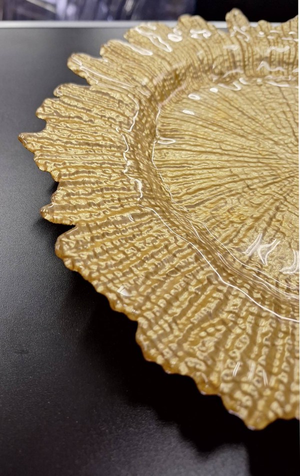 Gold leaf charger plate
