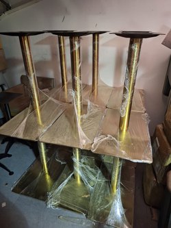 Gold Pedestal Dining Table Base