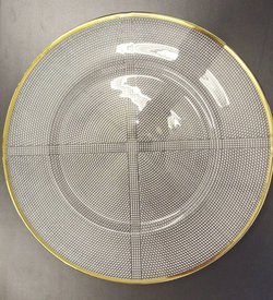 Glass charger plate for weddings