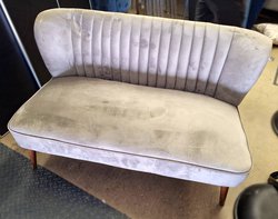 Grey velvet sofa for sale 2 seater