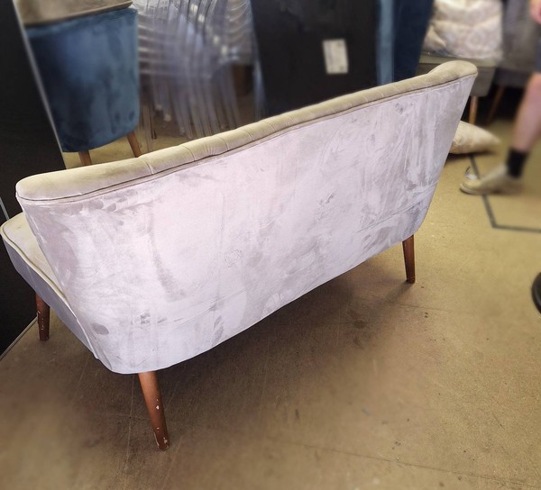 2 seater Grey velvet sofa for sale