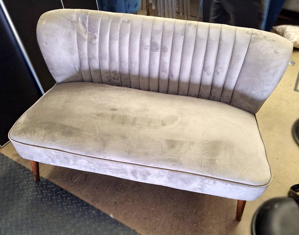 Grey velvet sofa for sale 2 seater