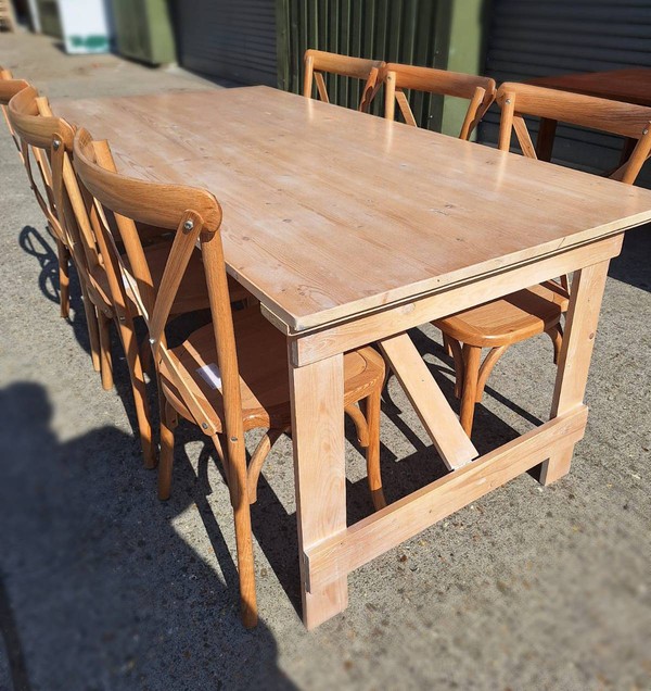 Cafe table 6ft x 3ft Wooden Rustic