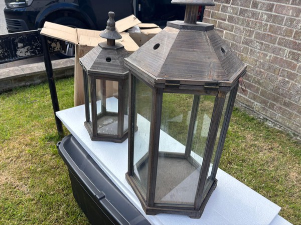 7x Rustic Lanterns For Sale
