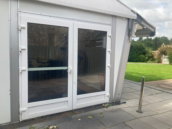 Double marquee doors