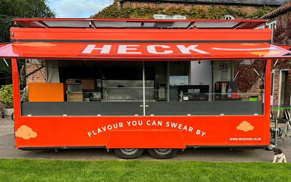 Catering / burger trailer with large hatches