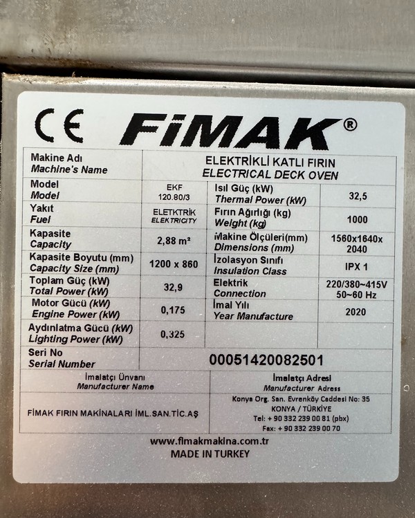 Fimak Pizza Oven For Sale