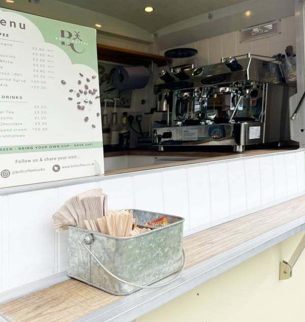 Espresso machine in coffee van
