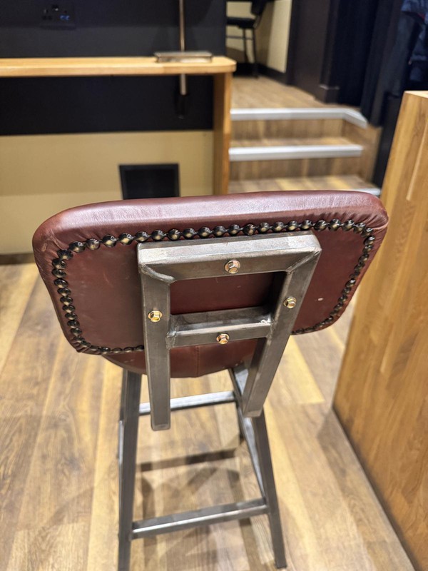 Industrial leather stool