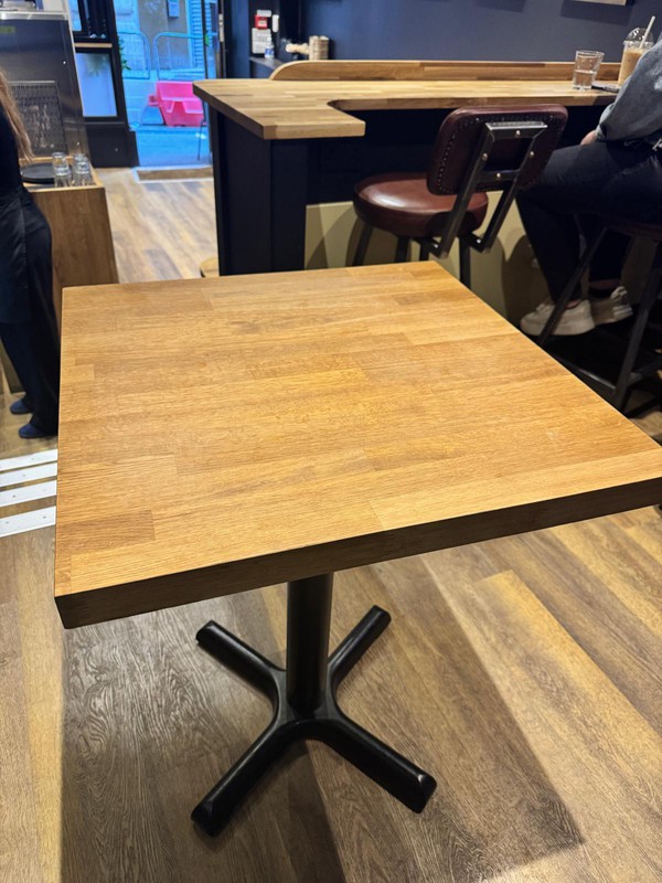 Square oak cafe table
