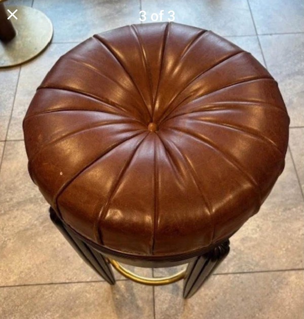 Round Leather Stool
