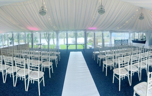 Marquee windows made from glass
