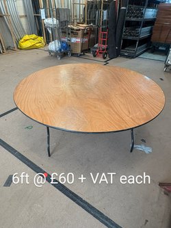 6Ft Round tables for sale