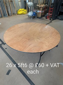 Plywood round folding tables for sale