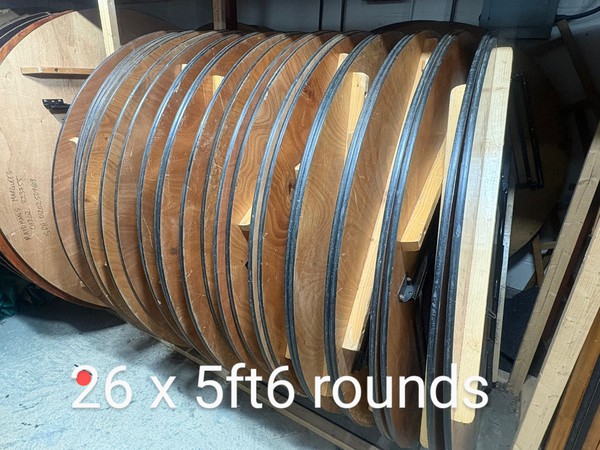6Ft 6" round tables for sale