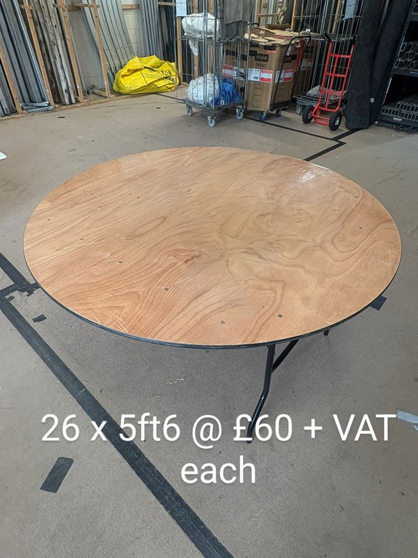 Plywood round folding tables for sale