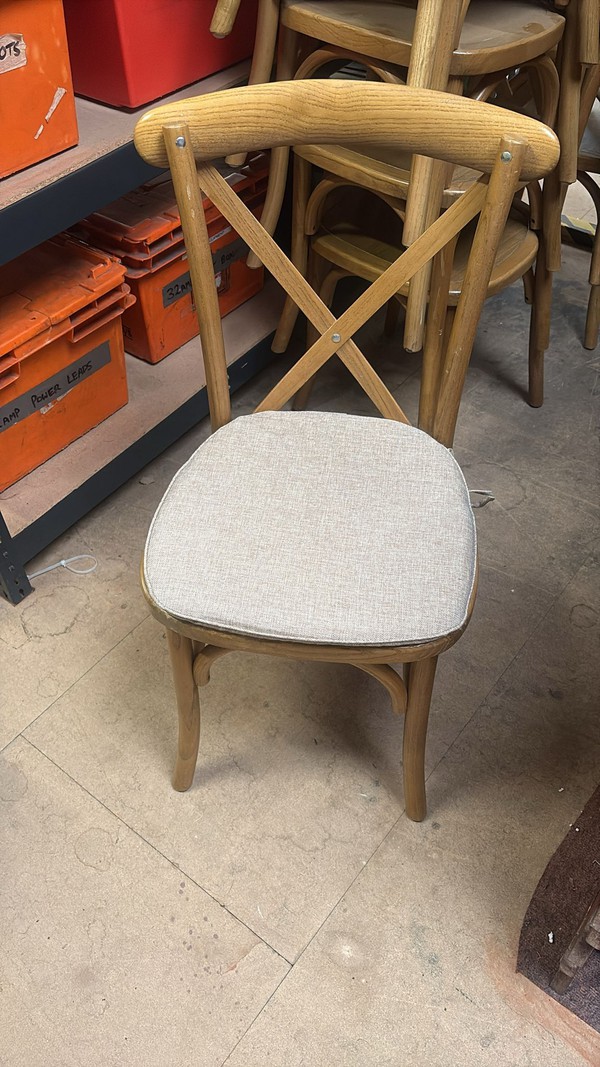 Elm cross back banqueting chairs