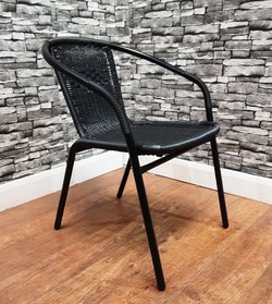 Black Rattan Bistro Chair